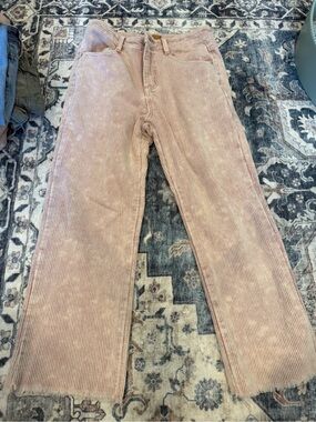 Women’s Pink Corduroy Wide-Leg Jeans
